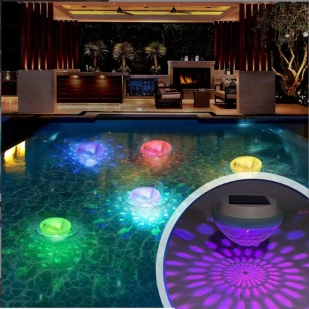 Solar-powered water float lights, color-changing outdoor courtyard swimming pools, fish ponds, ambient lights, children's bath toys, pet toys Solar-powered water float lights, color-changing outdoor courtyard swimming pools, fish ponds, ambient lights, children's bath toys, pet toys